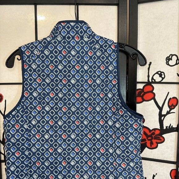 Peter Millar Womens Vest Blue Reversible Puffer Quilted Golf Size S Pockets - Picture 3 of 9